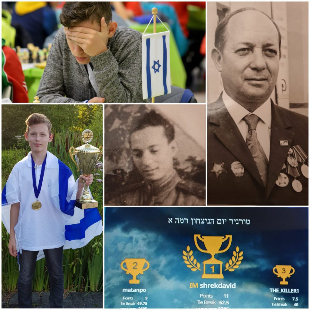 גיא לוין שזכה מקום 3 באליפות יום הניצחון על גרמניה הנאצית והניצח את אבות אבותיו. 
